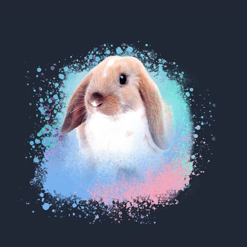 lapin, lapin, rose, graffiti, peinture,