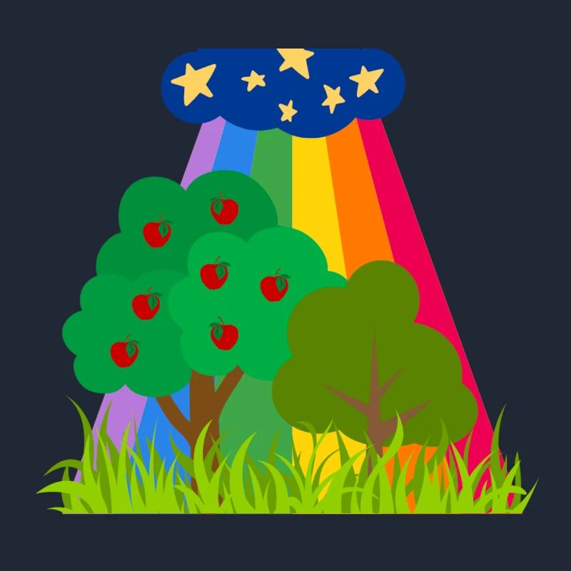 Clouds and Rainbow Trees