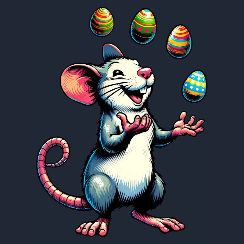 Easter Mouse & Rat with Easter Eggs
