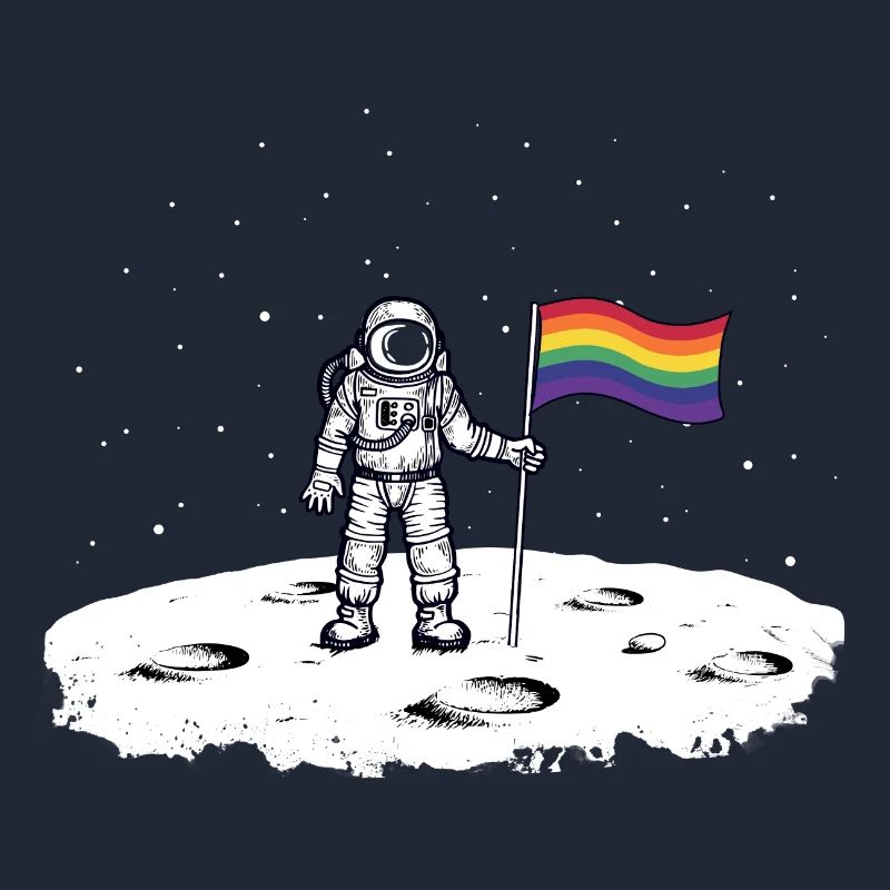 Drapeau arc-en-ciel astronaute