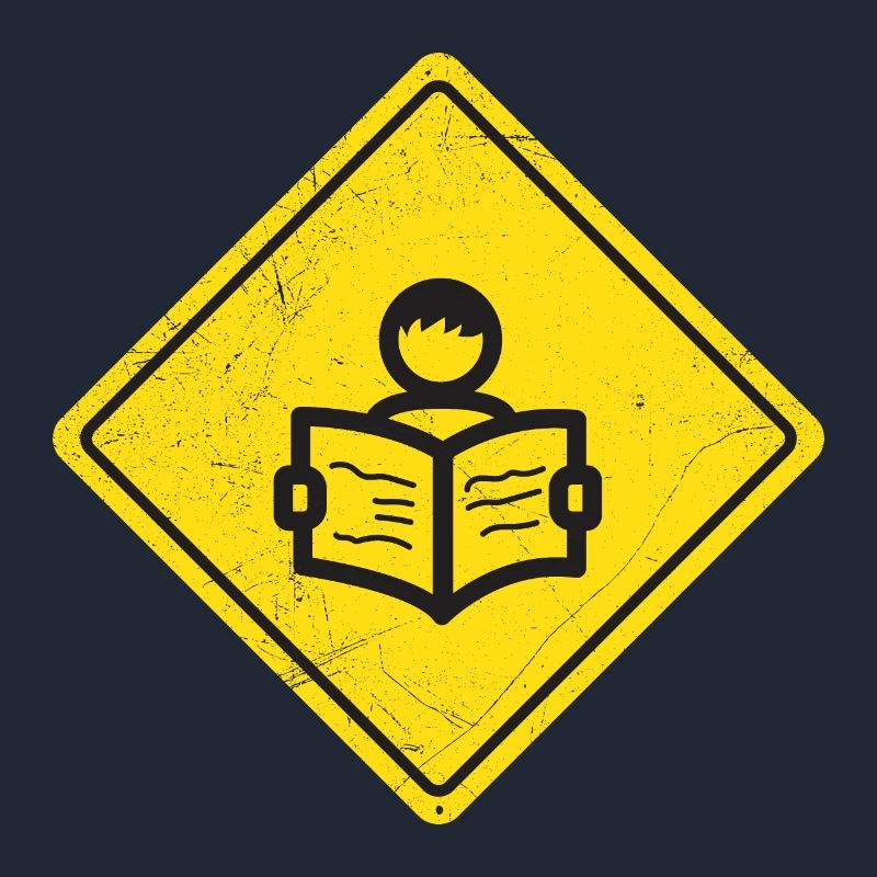 Traffic Sign Book Reader Warning Sign Gift Idea
