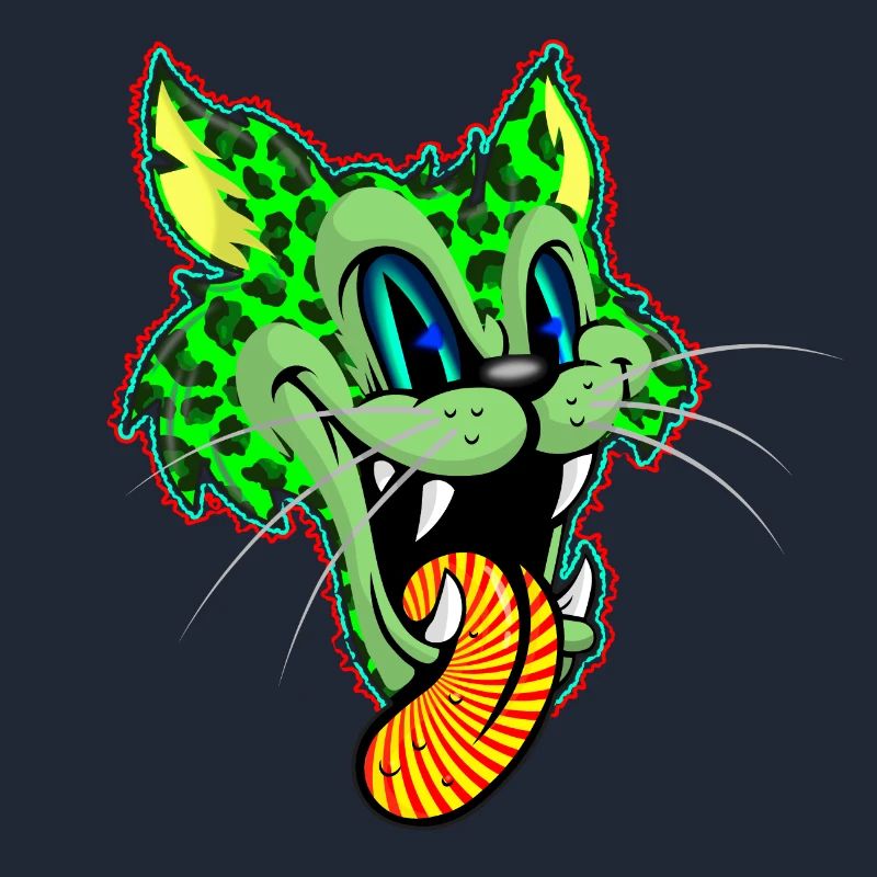 Leopard Green Comic Psychédélique