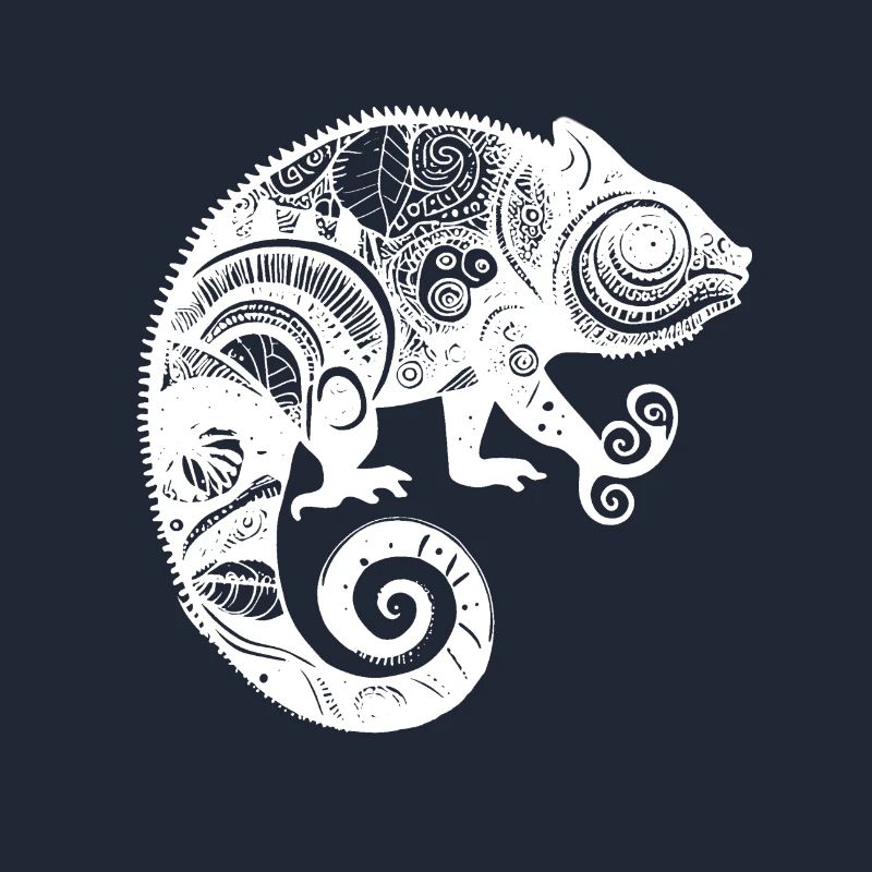 Chamäleon mit boho aztekischen Mustern