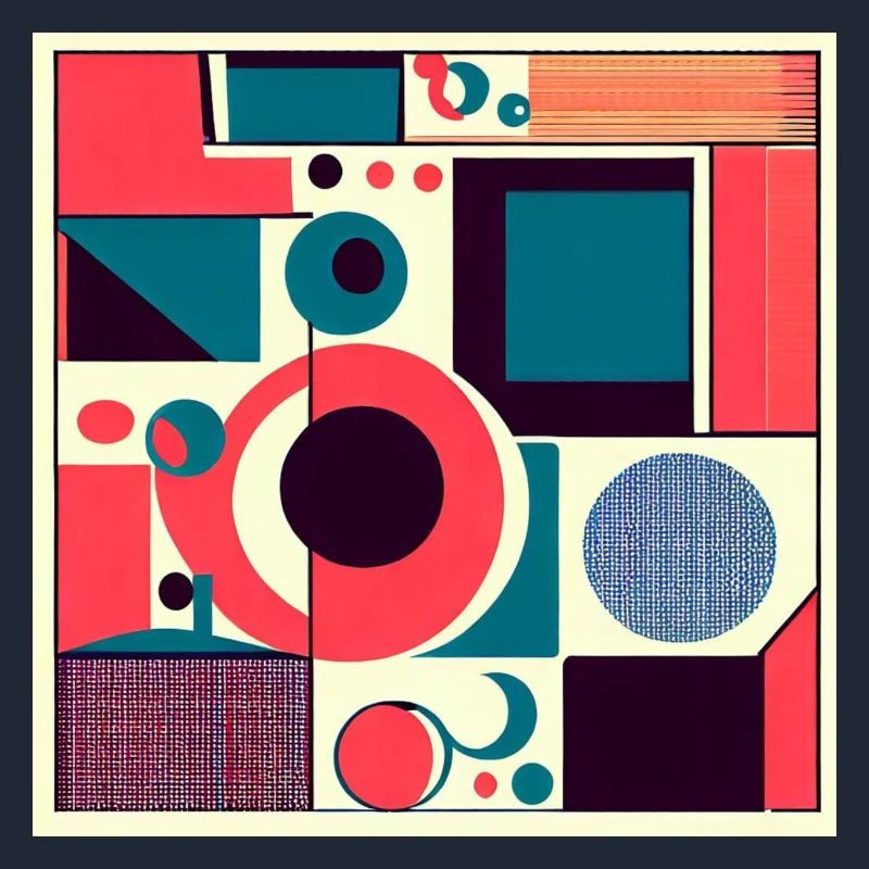Squares, rectangles, circles in Pop Art style
