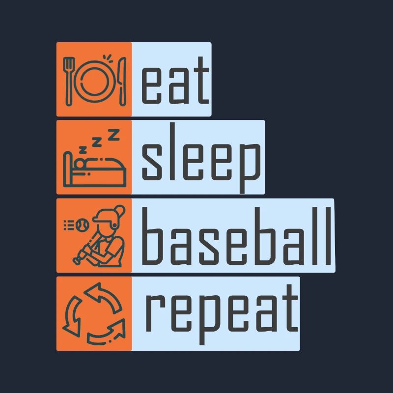 Manger dormir Baseball Répéter