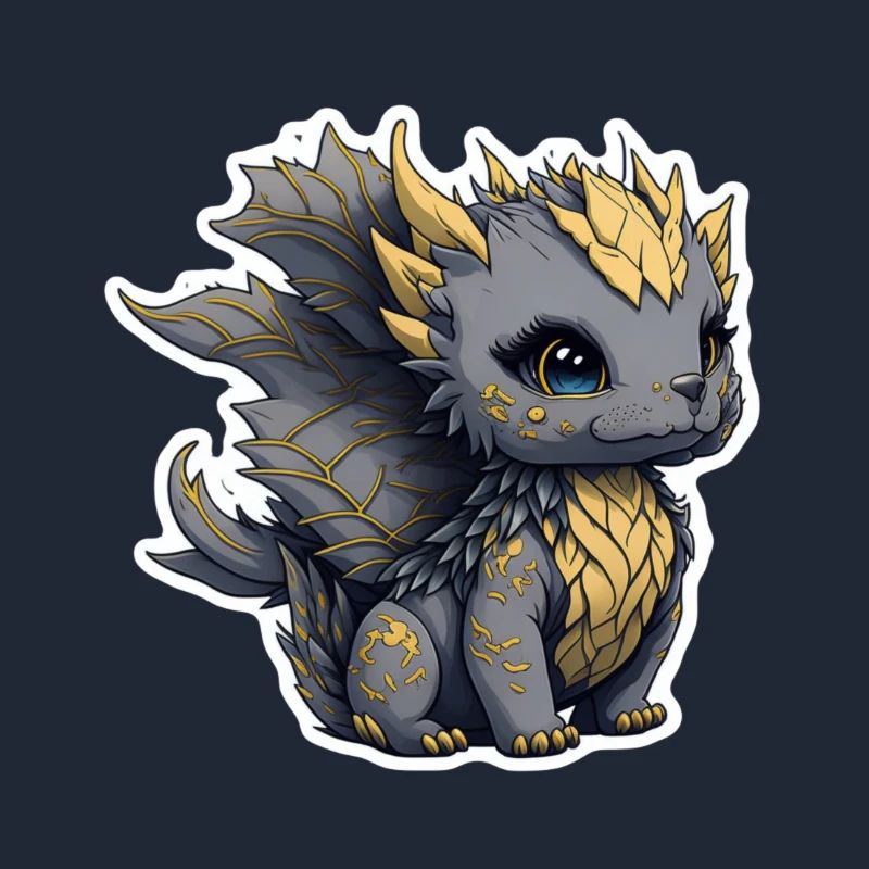 Mignon bébé dragon doré