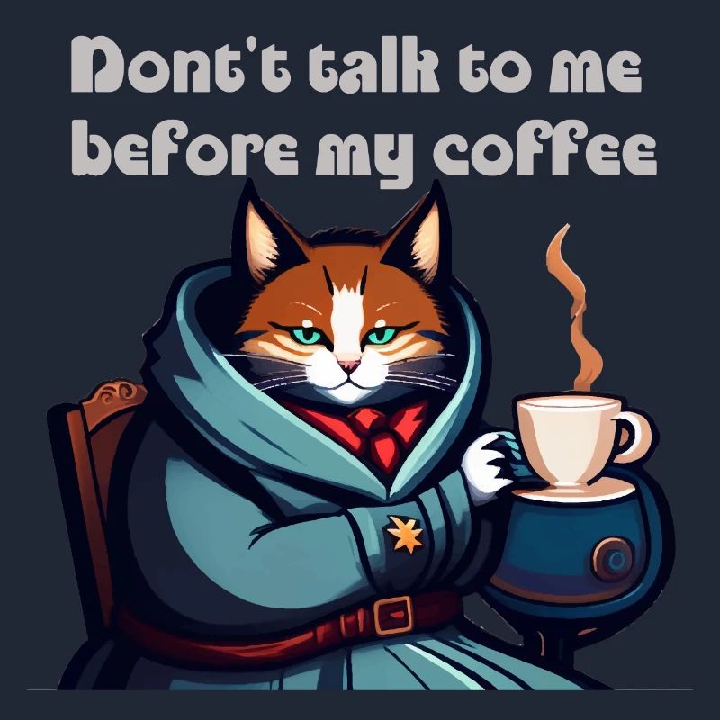 Drôle de chat et de café