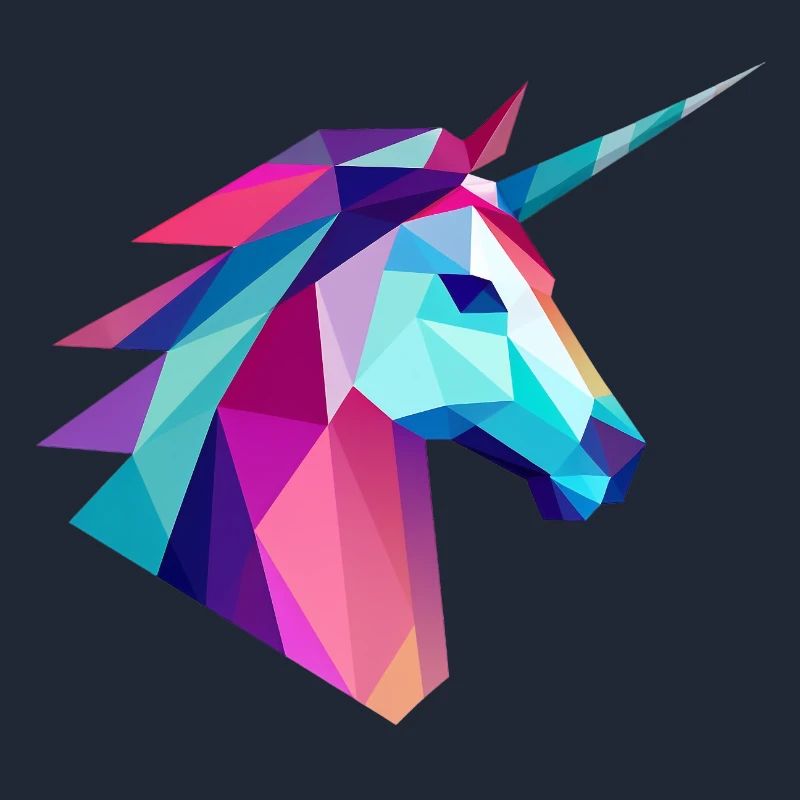 Conception de logo Licorne Low Poly