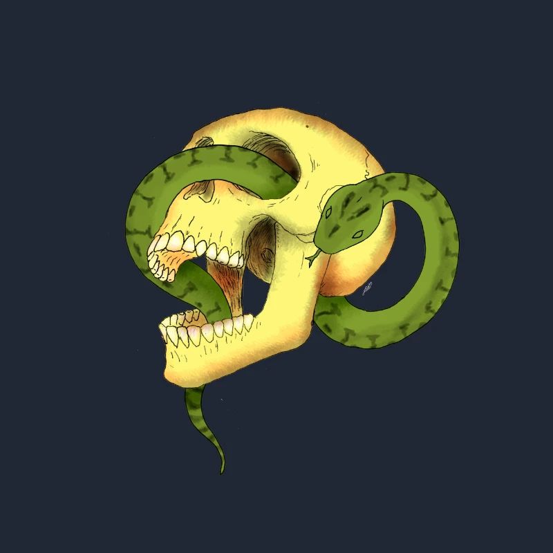 Crâne avec serpent