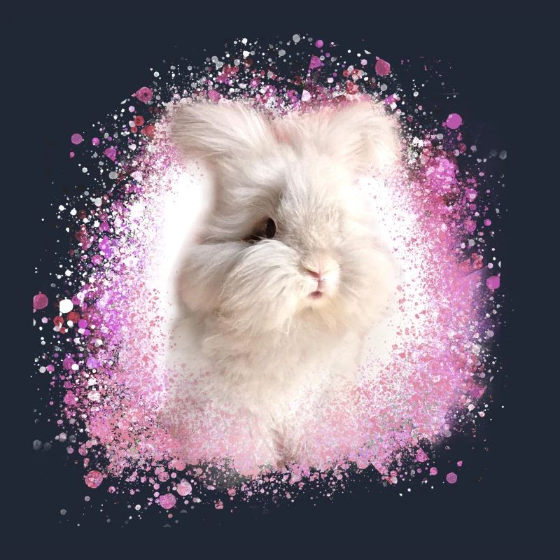 angora rabbit,rabbit, graffiti, pink,rabbit