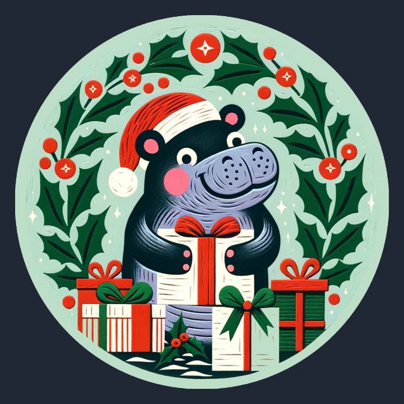 Hippopotame de Noël