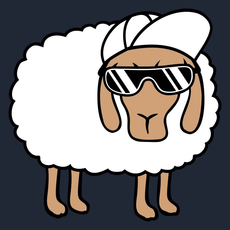 Cool Sheep Sunglasses Cappy Cap Summer Fun