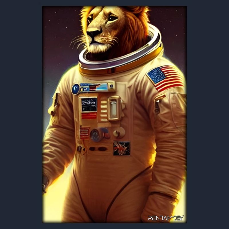 Leo Big Cat Astronaut Future Sci-Fi Technology