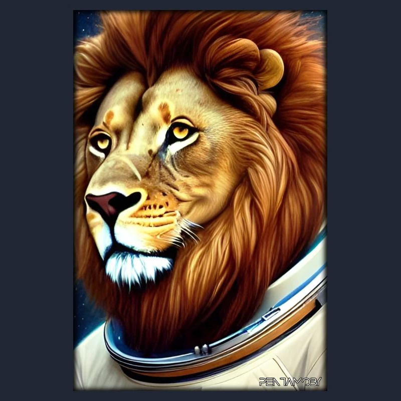 Leo Big Cat Astronaut Future Sci-Fi Technology