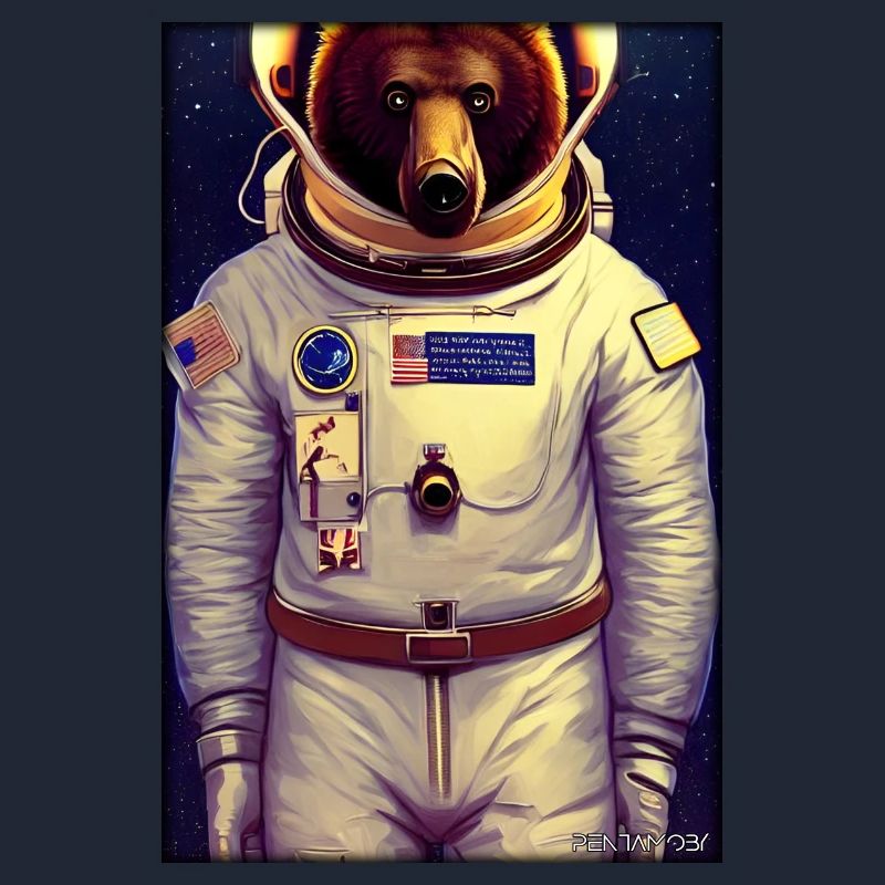 Bär Wildtier Astronaut Zukunft Sci-Fi Technik