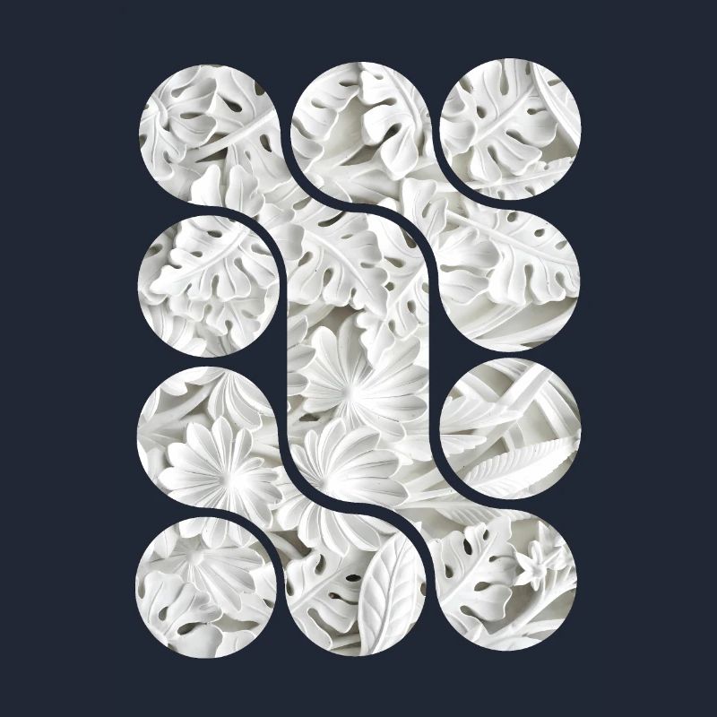 Abstract White Leaf Patterns