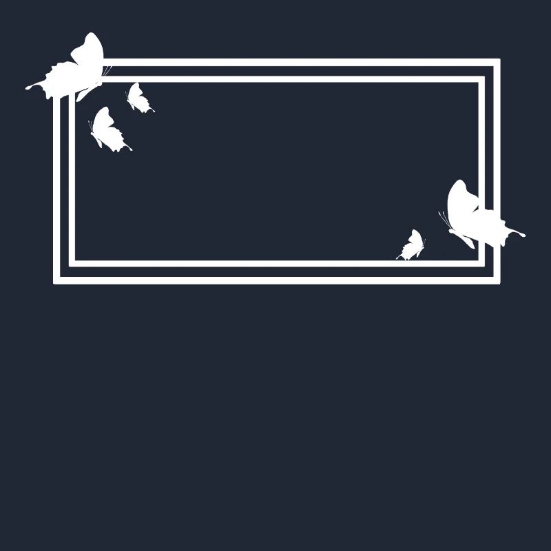 Rectangular frame with butterflies