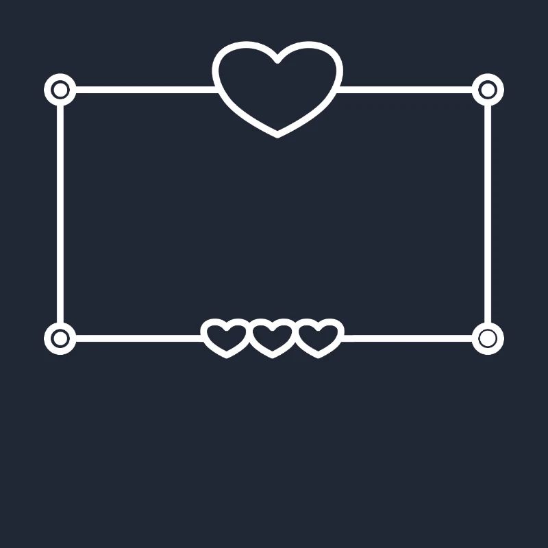 Frame with Heart Rectangular Background