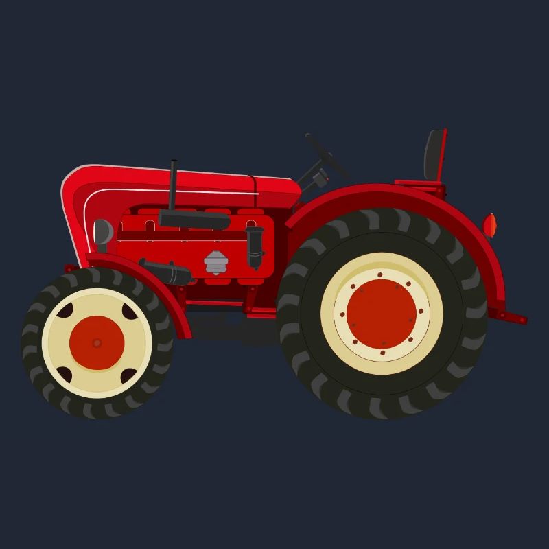 Retro Oldtimer-Traktor rot