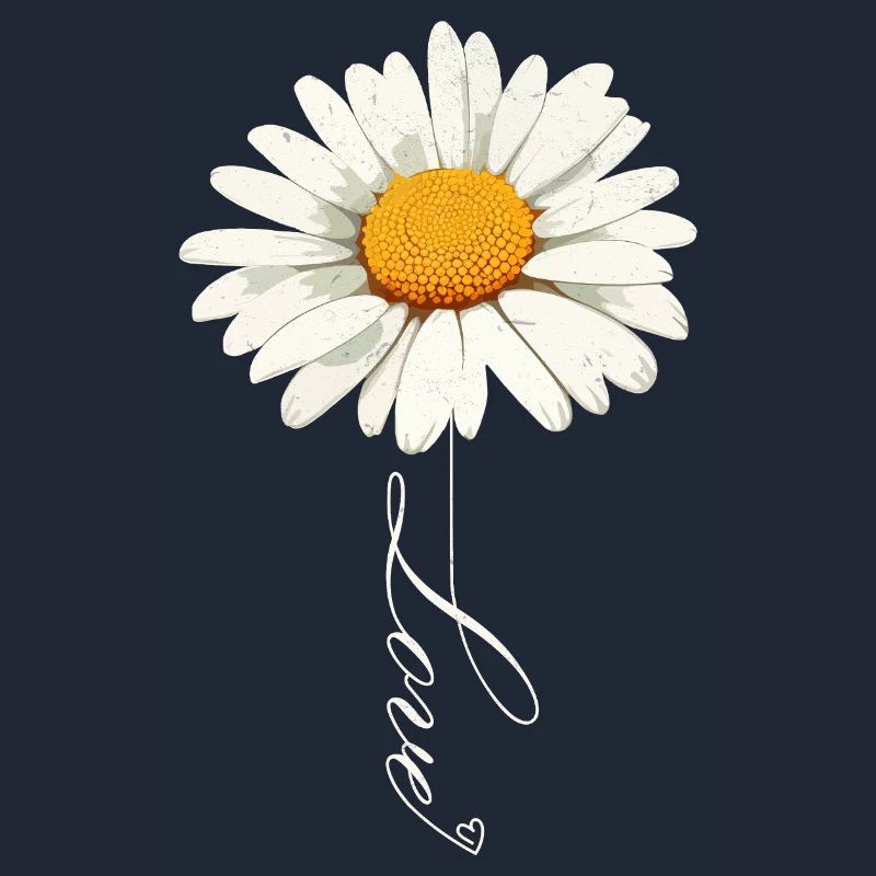 Gänseblümchenblume mit Liebe Skript