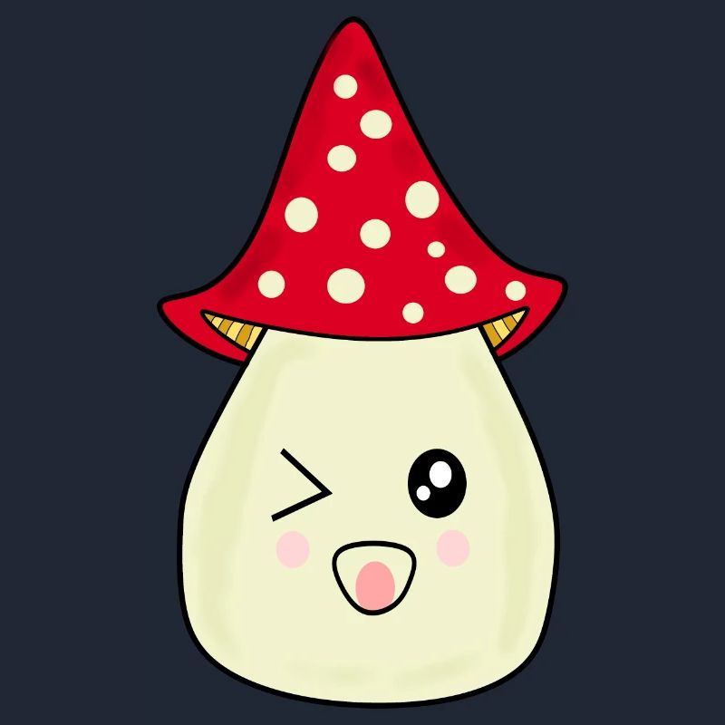 Kawaii Mushroom Toadstool cute red with face