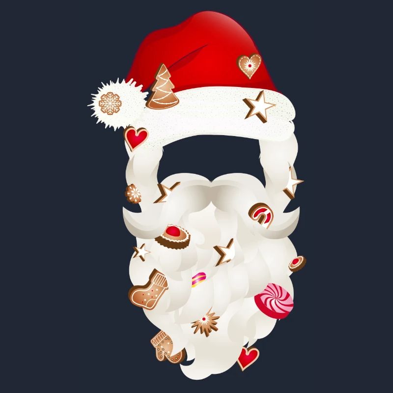 Barbe du Père Noël parsemée de biscuits de Noël