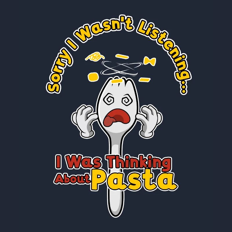 Thinking About Pasta Ironic Fork Spaghetti Italian
