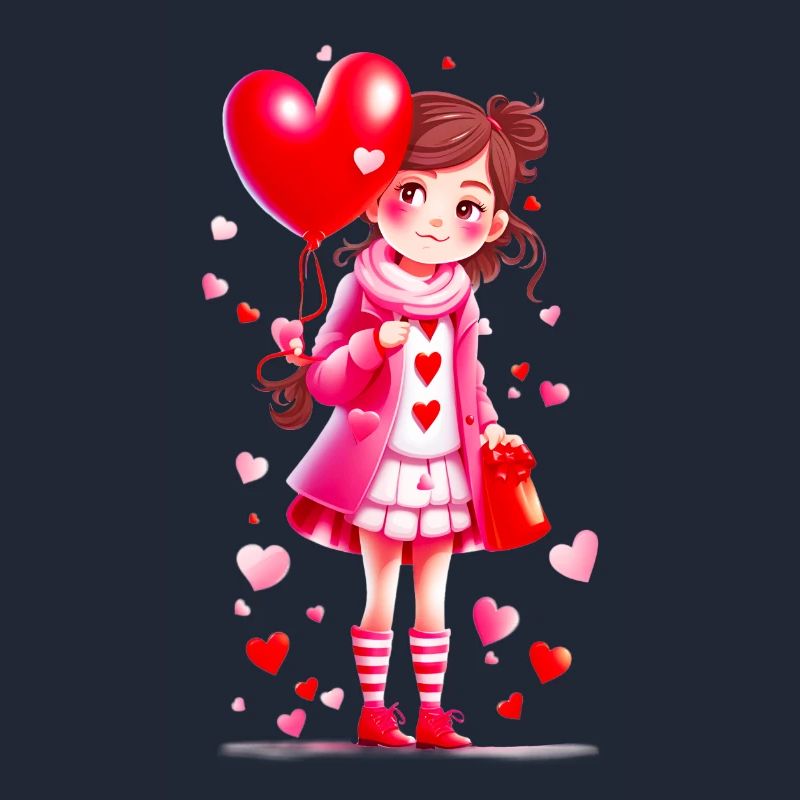 Kleines Mädchen mit Herzen 02