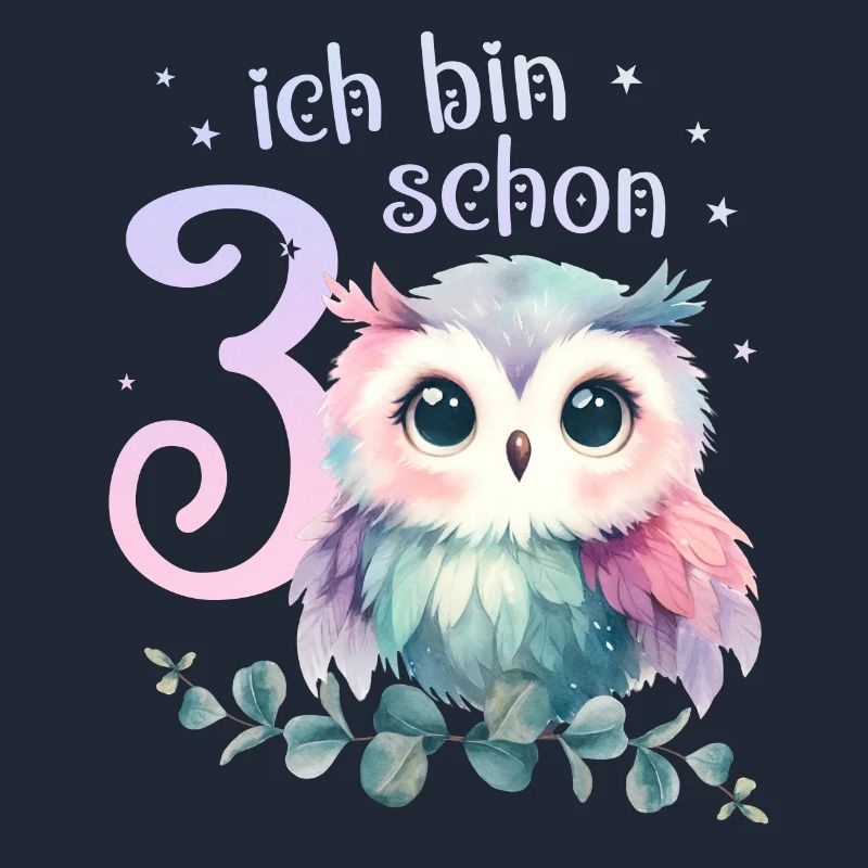 Geburtstag 3 Eule Dritter Geburtstag Mädchen 3 Jah