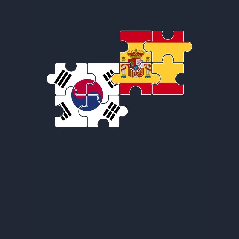 Corée du Sud, Espagne, drapeau, Espagnols, Sud-Coréens
