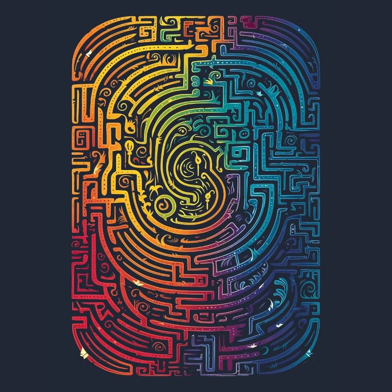 Cool, Surreal Rainbow Retro Tubes Pattern