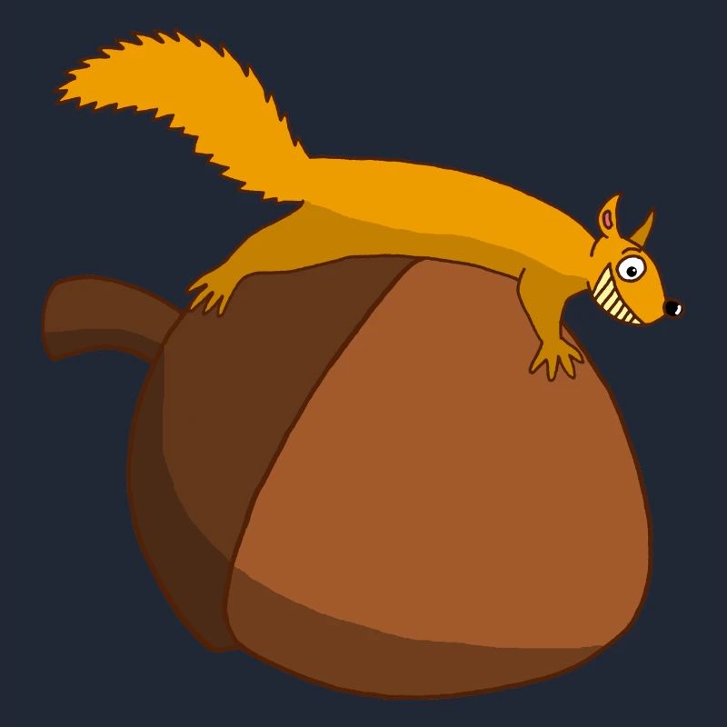 Das Eichhörnchen gegen die Eichel