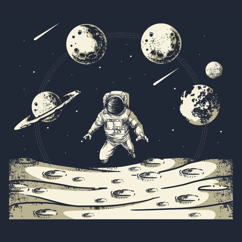 Graphique d’astronaute du système solaire