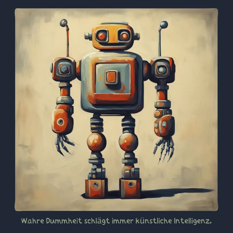 Dire Déclaration Intelligence Robot Rétro Nerd Lo
