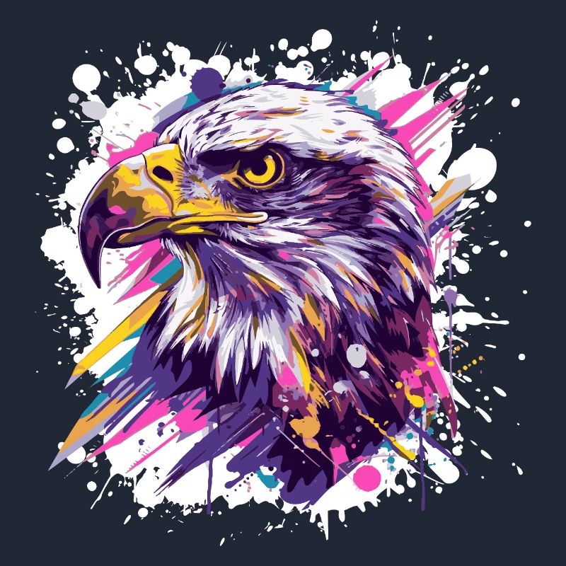 Color Explosion Eagle Head Art