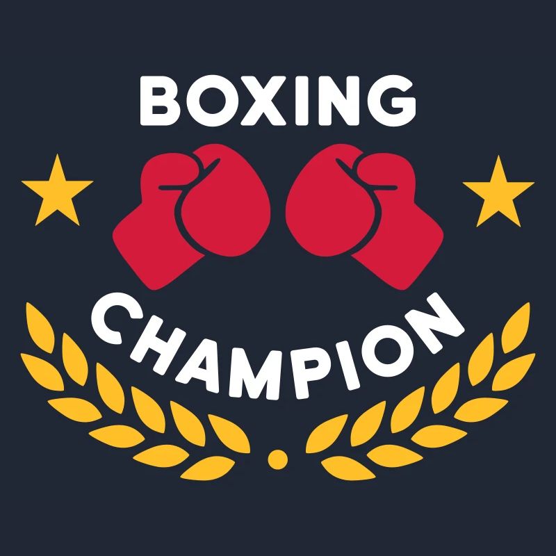 Champion de boxe (gants de boxe, couronne de laurier)