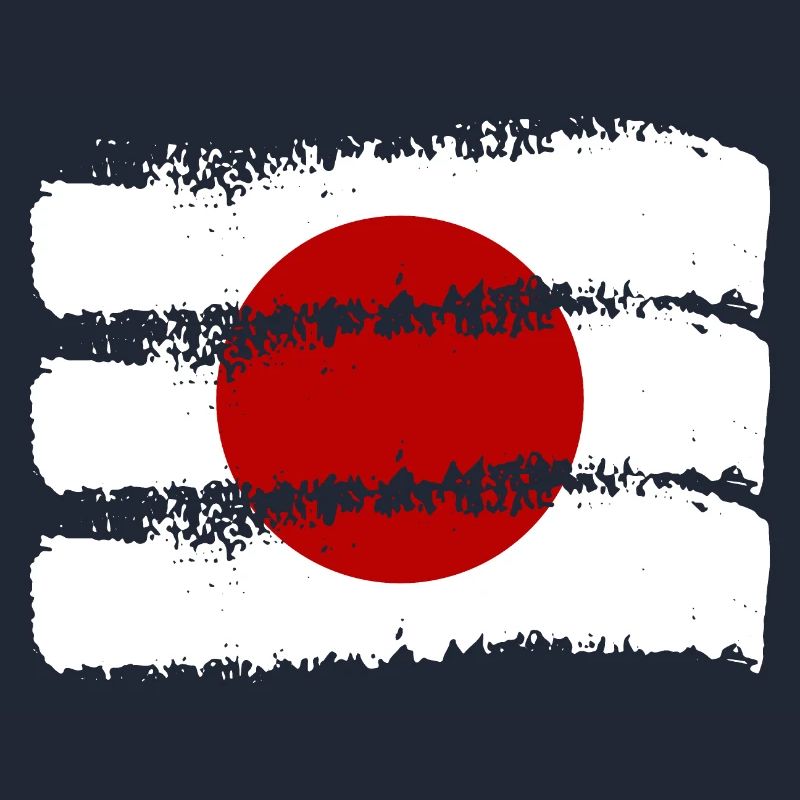 Drapeau du Japon Look Usé Nihon Drapeau Japonais