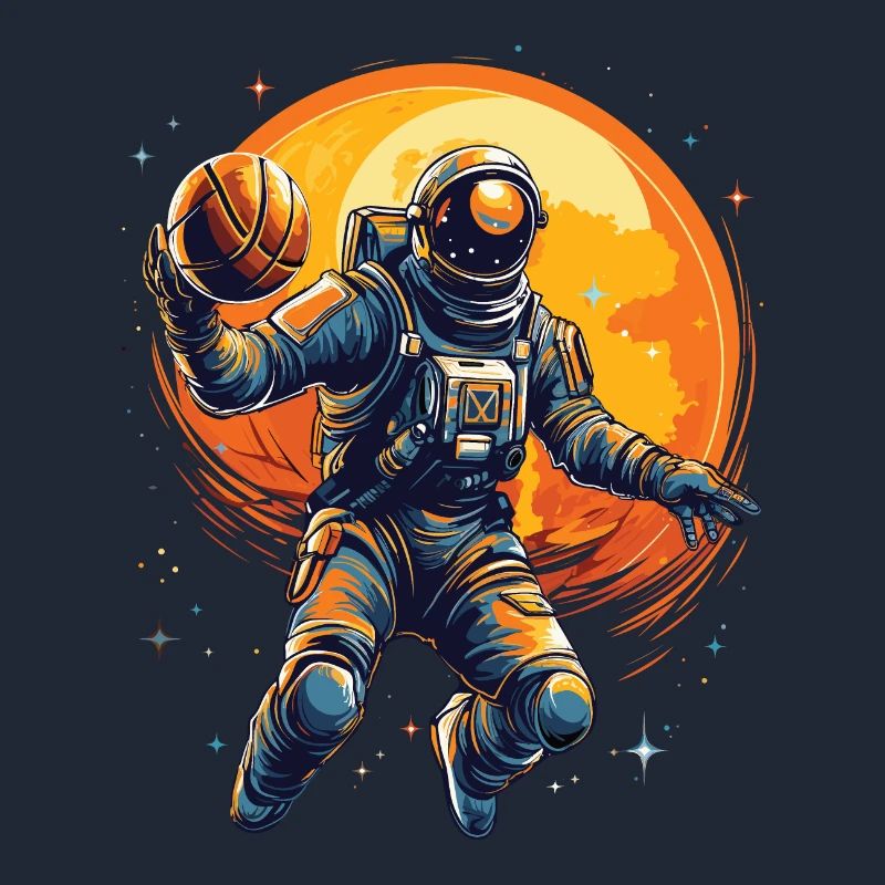 Astronaute basketteur dans l’espace