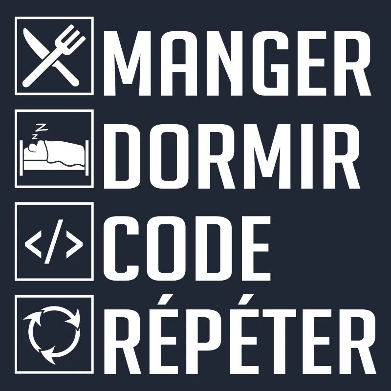 Manger, Dormir, Code, Répéter