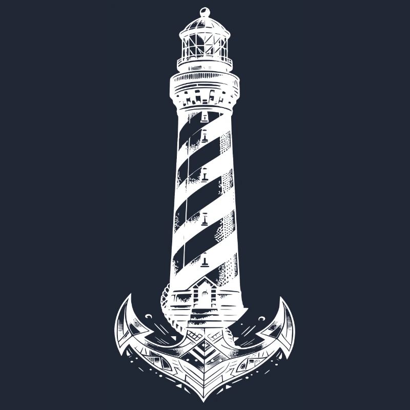 Conception d’ancre de phare côtier à rayures obliques