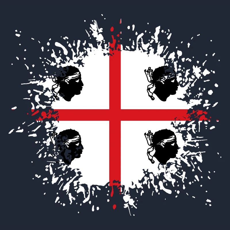 Sardaigne Drapeau Klecks Drapeau sarde Splash