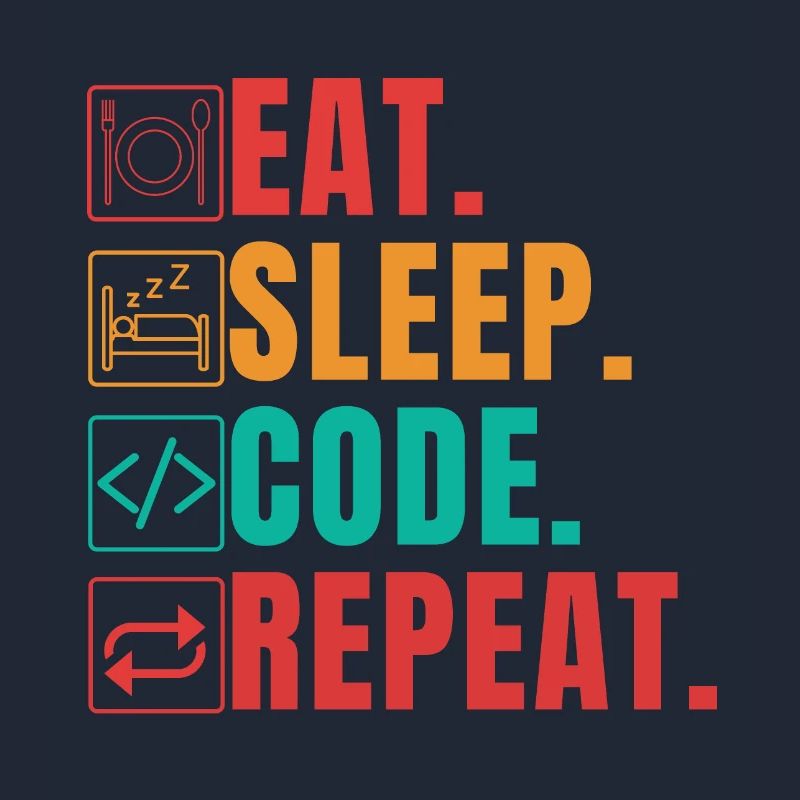 EAT SLEEP CODE REPEAT - FUNNY CODER