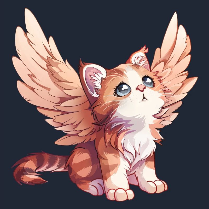 Conception de bande dessinée d’ange chat mignon