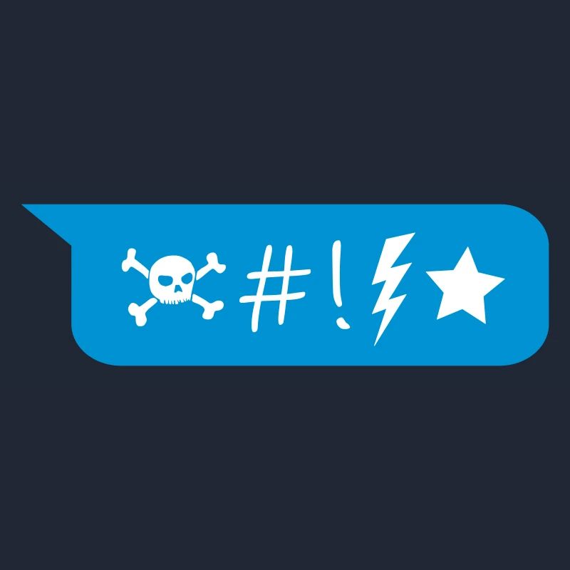 Comic Speech Bubble Skull Lightning Star Symbols