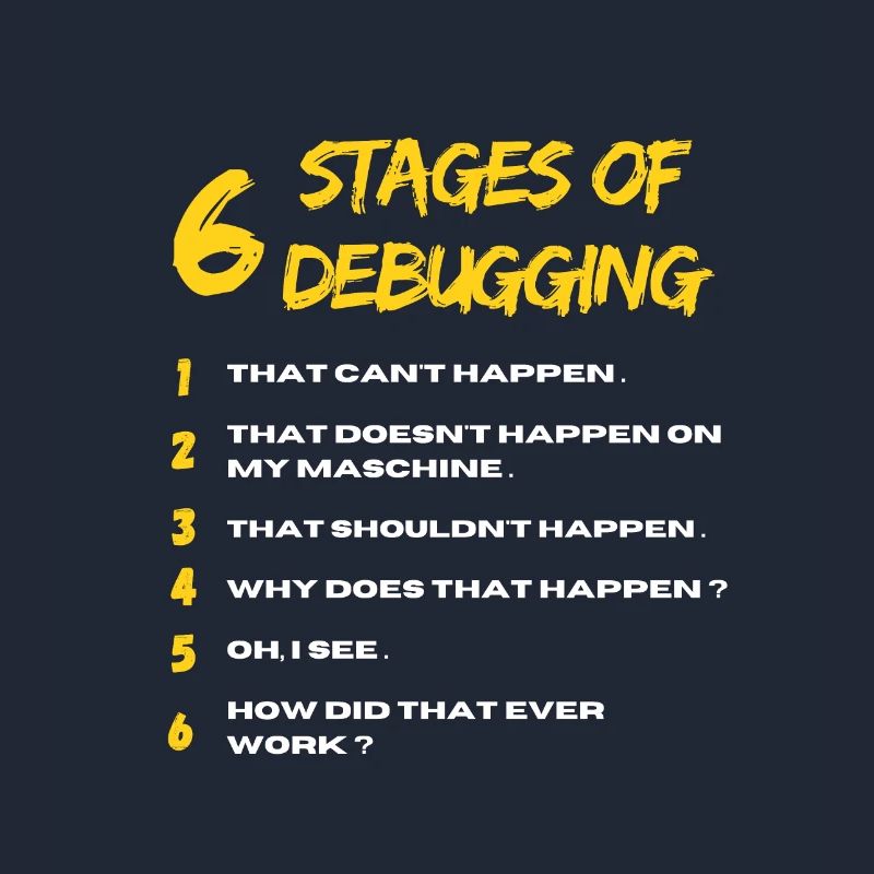 6 Stages of Debugging Bug Coding Computer Programm