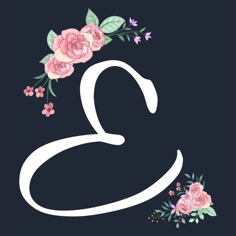 Lettre e fleurs