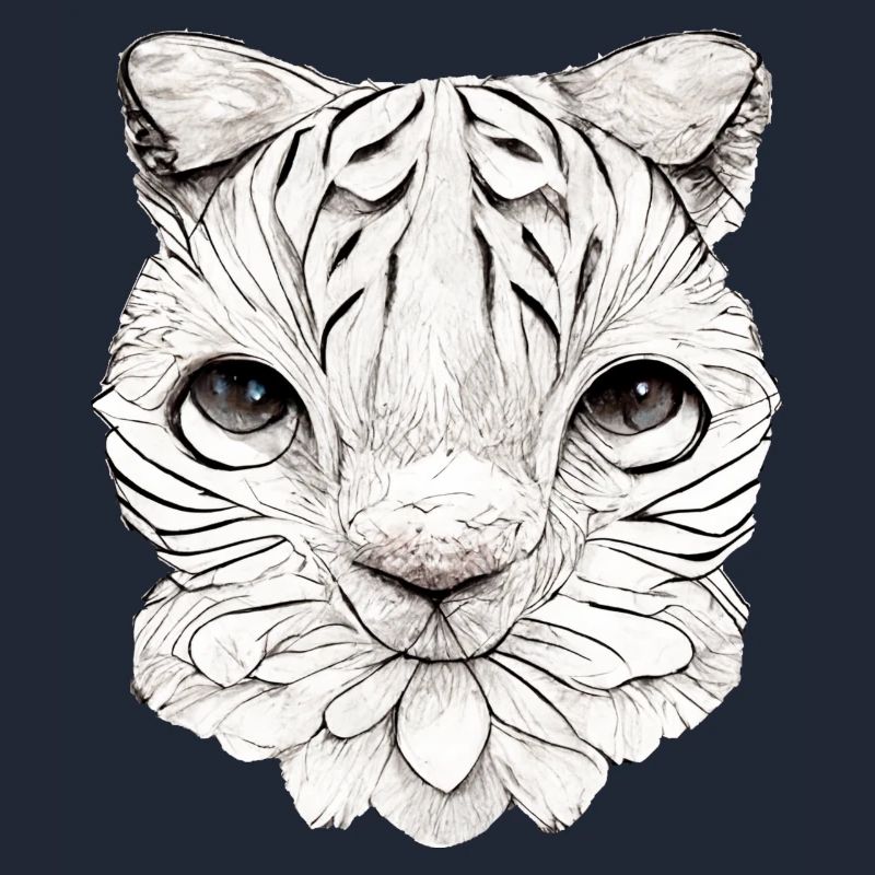 Petit chat dans un style comique