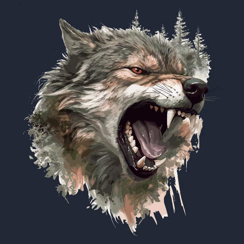 Wolf Wolf Head Scratch Marks Claws Wild Forest Hunter