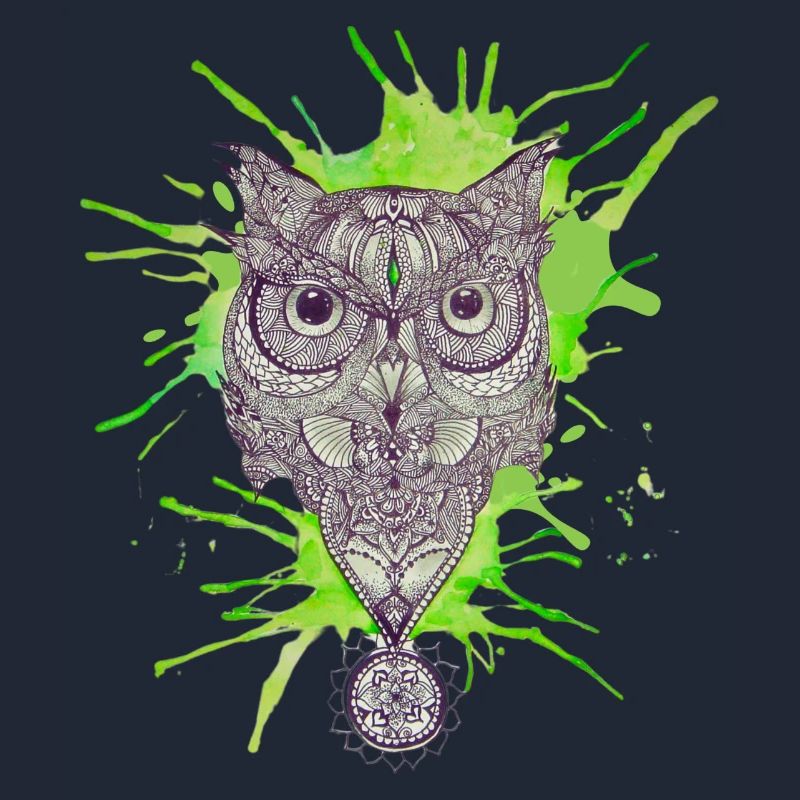 Mandala-Eule - Platsch