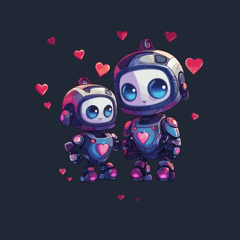 Roboter Mutter mit Kind Design